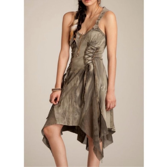 Lip Service Warbird Apocalyptic lace up mesh Gothic Dress - Picture 2 of 12